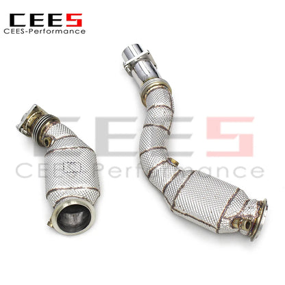 CEES Catted Downpipe For BMW M2 Competition M3 M4 F80 F82 F83 3.0 2013-  Downpipes With Catalyst stainless steel Exhaust systems