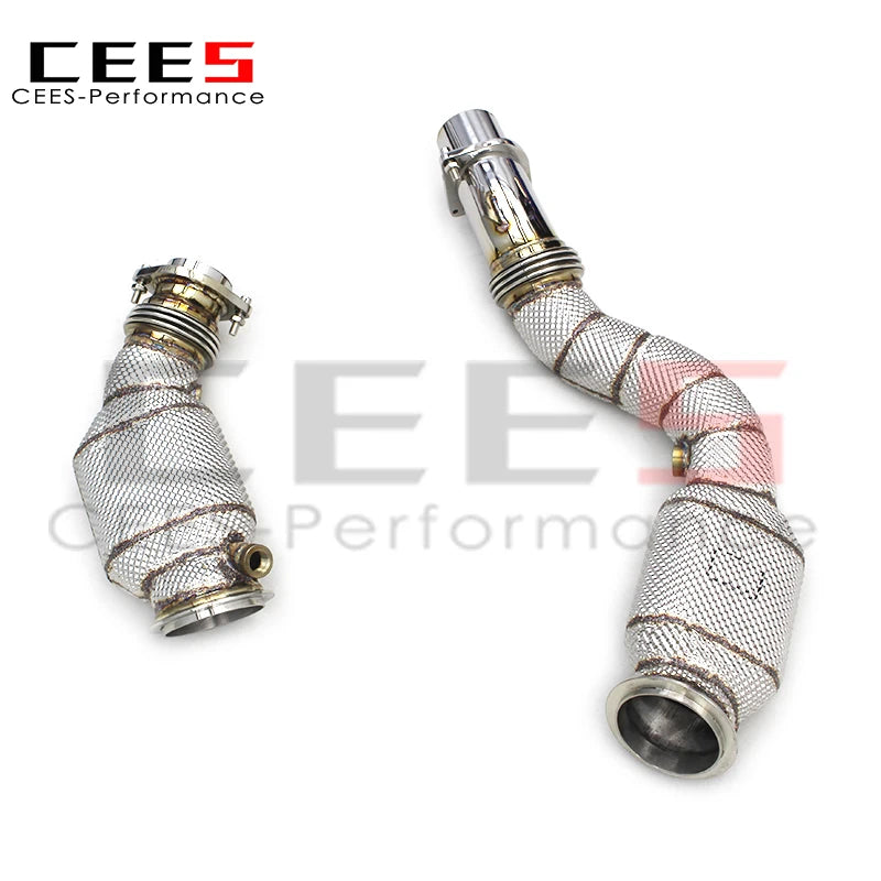 CEES Catted Downpipe For BMW M2 Competition M3 M4 F80 F82 F83 3.0 2013-  Downpipes With Catalyst stainless steel Exhaust systems