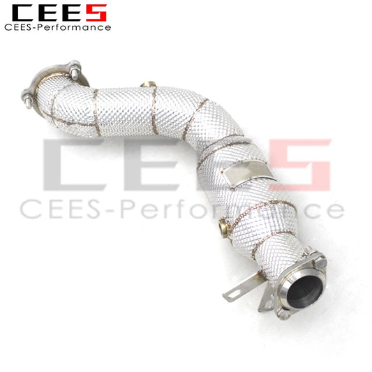 CEES Catted Downpipe With Heat Shield For Mercedes-Benz E250/E300 W212 1.8T 2009-2012 Stainless Steel Exhaust Pipe with catalyst