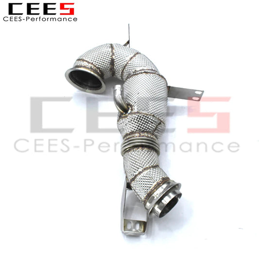 CEES Catted Downpipe with heat shield For Mercedes-Benz GLE53 AMG W167 3.0T 2020-2021 with catalyst downpipe systems