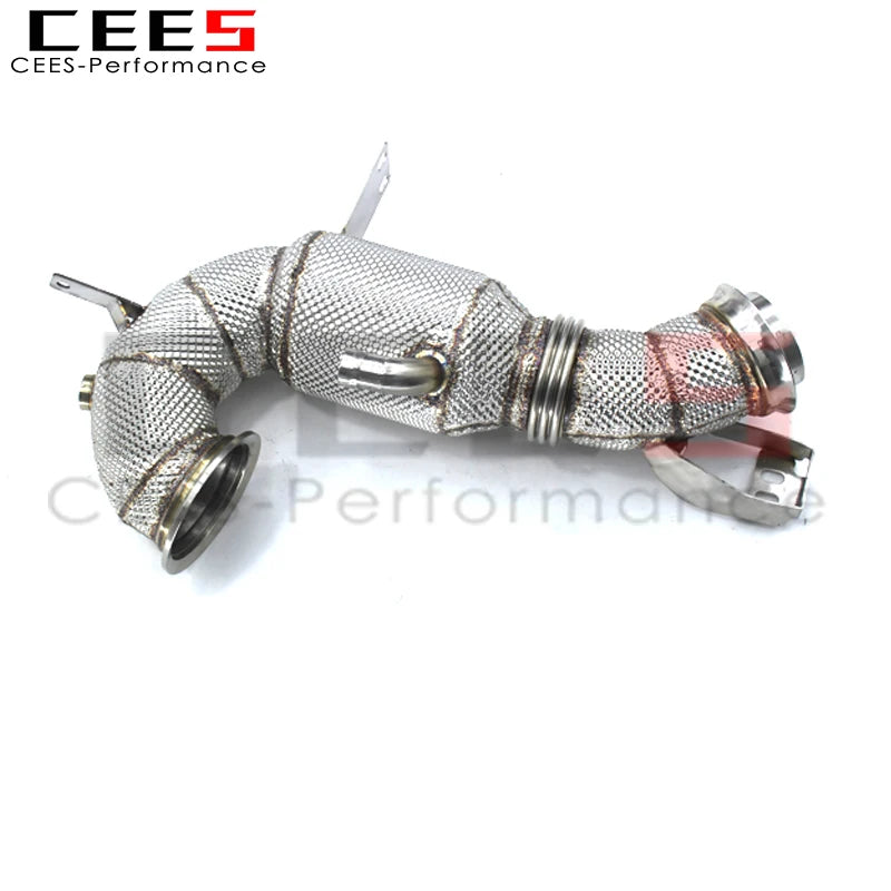 CEES Catted Downpipe with heat shield For Mercedes-Benz GLE53 AMG W167 3.0T 2020-2021 with catalyst downpipe systems