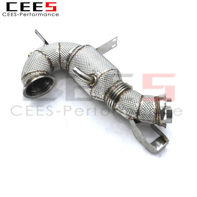 CEES Catted Downpipe with heat shield For Mercedes-Benz GLE53 AMG W167 3.0T 2020-2021 with catalyst downpipe systems