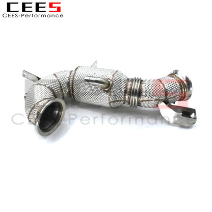 CEES Catted Downpipe with heat shield For Mercedes-Benz GLE53 AMG W167 3.0T 2020-2021 with catalyst downpipe systems