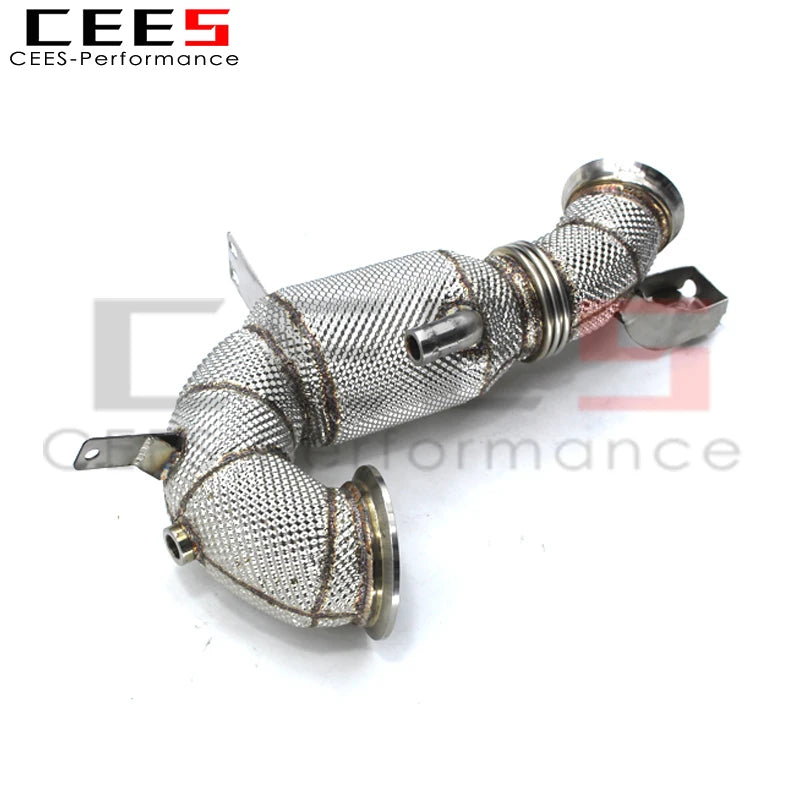 CEES Catted Downpipe with heat shield For Mercedes-Benz GLE53 AMG W167 3.0T 2020-2021 with catalyst downpipe systems