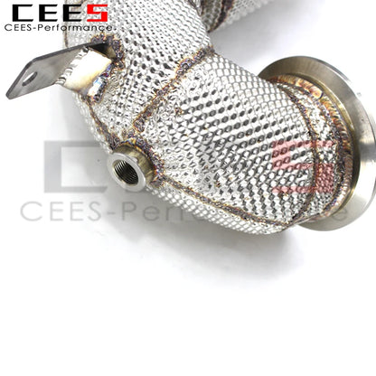 CEES Catted Downpipe with heat shield For Mercedes-Benz GLE53 AMG W167 3.0T 2020-2021 with catalyst downpipe systems