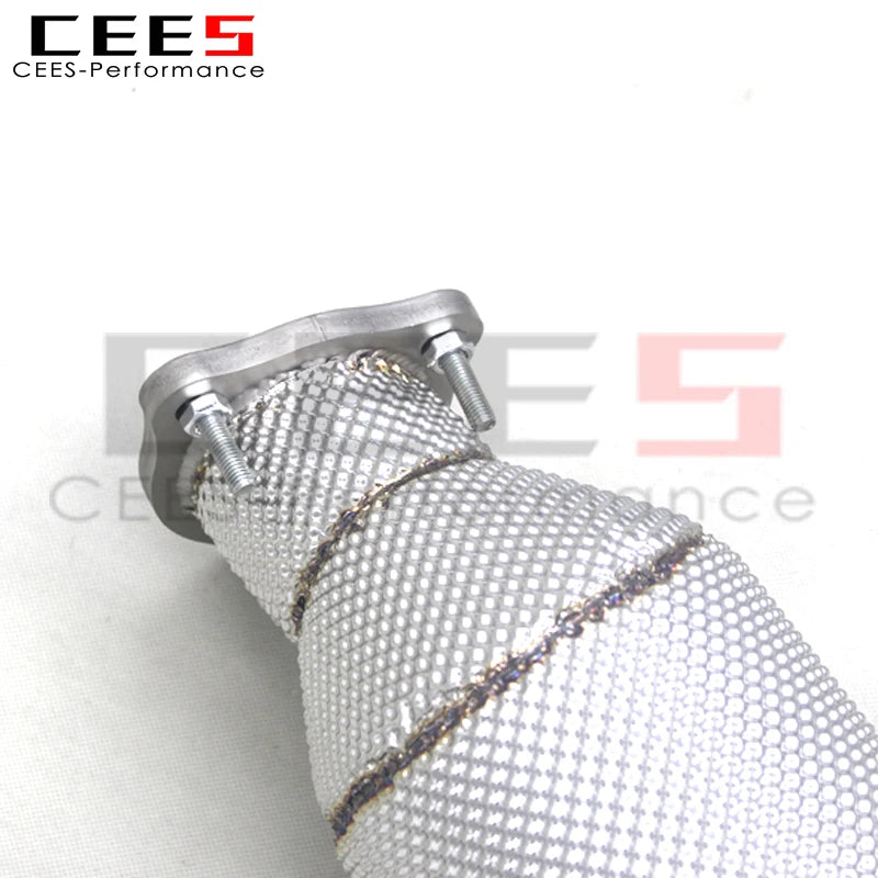 CEES Catted Downpipes For Audi RS5 B9 2.9T 2019-2023 Stainless Steel Downpipe with catalyst Car Exhaust Pipes With Heat Shield