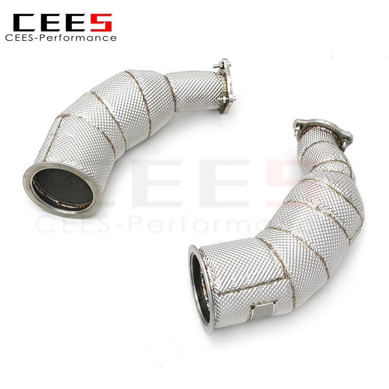 CEES Catted Exhaust Downpipe For AUDI RS5 2.9T 2019-2022 Stainless Steel High flow downpipe with catalyst Car Exhaust Pipe