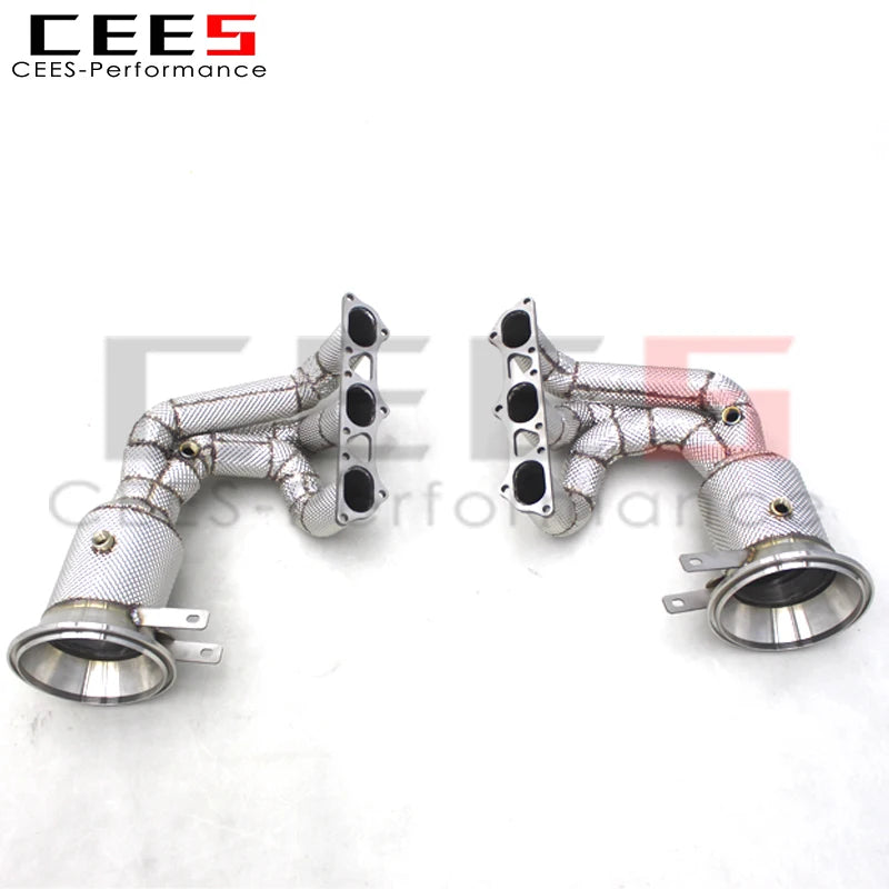 CEES Custom Exhaust manifold For Porsche 911 992 GT3 4.0 2017-2023 Stainless Downpipe Exhaust Pipe escape system