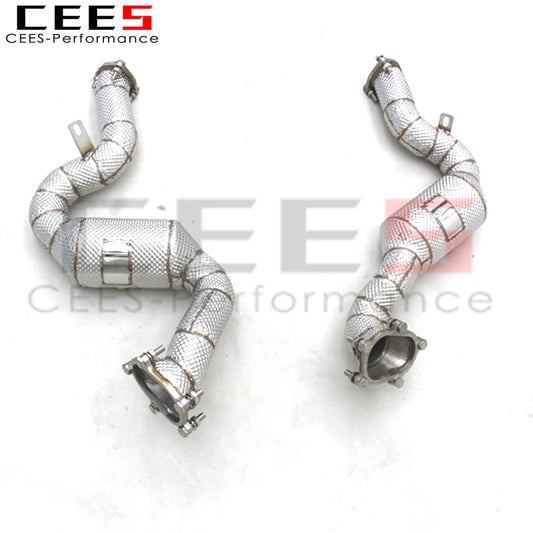 CEES Downpipe For AUDI RS6 4.0T 2013-2018 Stainless Steel Exhaust Downpipe High flow catted downpipe
