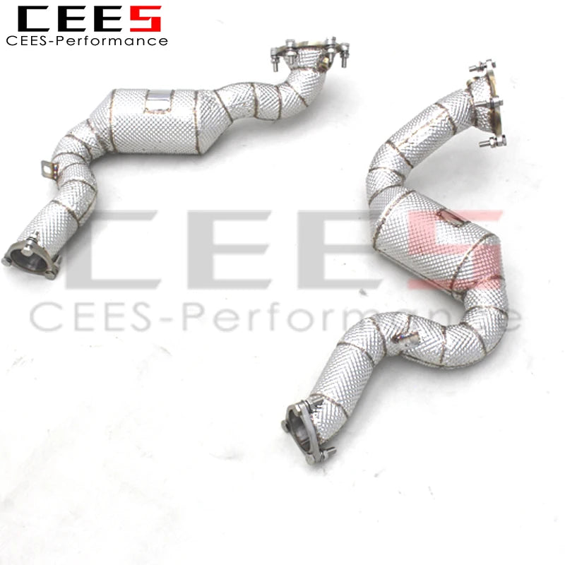 CEES Downpipe For AUDI RS6 4.0T 2013-2018 Stainless Steel Exhaust Downpipe High flow catted downpipe