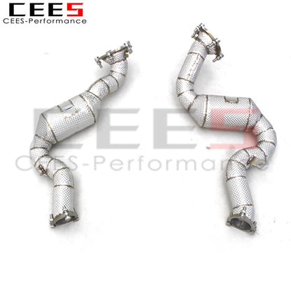 CEES Downpipe For AUDI RS6 4.0T 2013-2018 Stainless Steel Exhaust Downpipe High flow catted downpipe