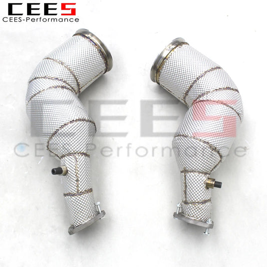CEES Downpipe For Audi RS6 C8 4.0T 2021-2023 Racing Car Stainless Steel Exhaust Pipes Downpipes With OPF/DPF