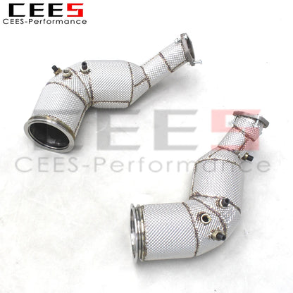 CEES Downpipe For Audi RS6 C8 4.0T 2021-2023 Racing Car Stainless Steel Exhaust Pipes Downpipes With OPF/DPF