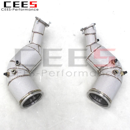 CEES Downpipe For Audi RS6 C8 4.0T 2021-2023 Racing Car Stainless Steel Exhaust Pipes Downpipes With OPF/DPF