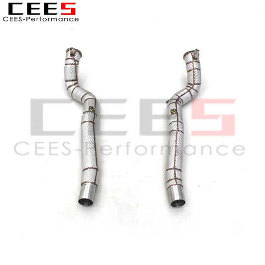 CEES Downpipe With Heat Shield For Ferrari California T 3.9T 2012-2018 Stainless Steel Downpipe Car Exhaust Pipe