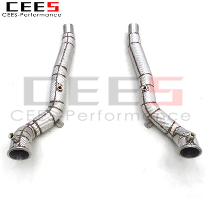 CEES Downpipe With Heat Shield For Ferrari California T 3.9T 2012-2018 Stainless Steel Downpipe Car Exhaust Pipe