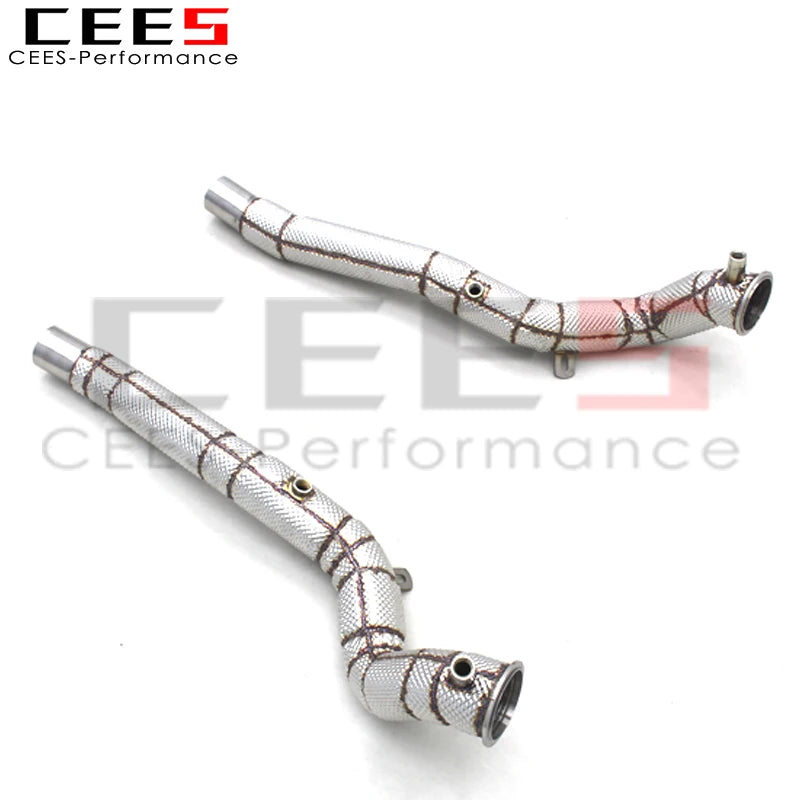 CEES Downpipe With Heat Shield For Ferrari California T 3.9T 2012-2018 Stainless Steel Downpipe Car Exhaust Pipe