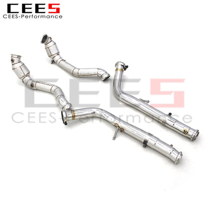 CEES Exhaust Downpipe Catalytic converter For Mercedes-Benz G500 2020-2023 with catalyst High flow catted downpipe Exhaust Pipe