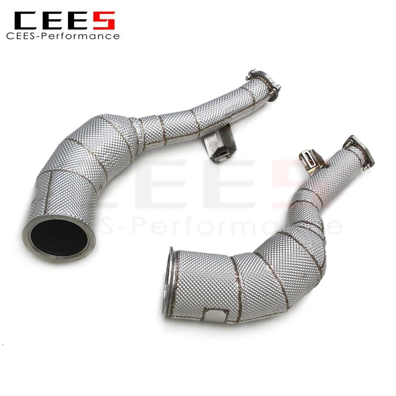 CEES Exhaust Downpipe For Audi RS6 C8 4 For Audi RS6 C8 4.0T 2021-2023 Exhaust pipe Stainless Steel High Flow catted downpipe