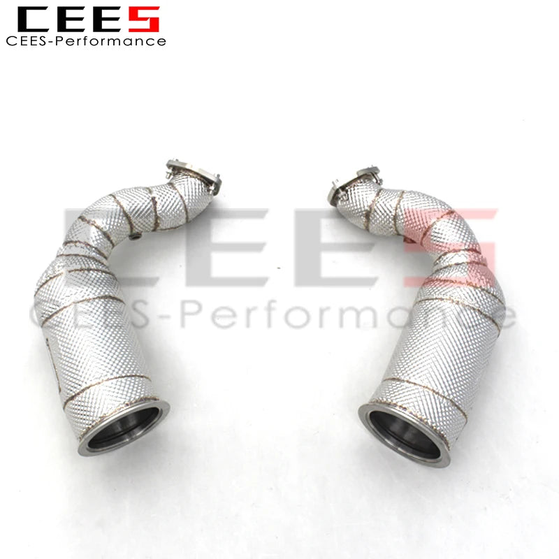 CEES Exhaust Downpipe For Audi RSQ8 4.0T 2022-2023 with catalyst High flow catted downpipe  Exhaust System