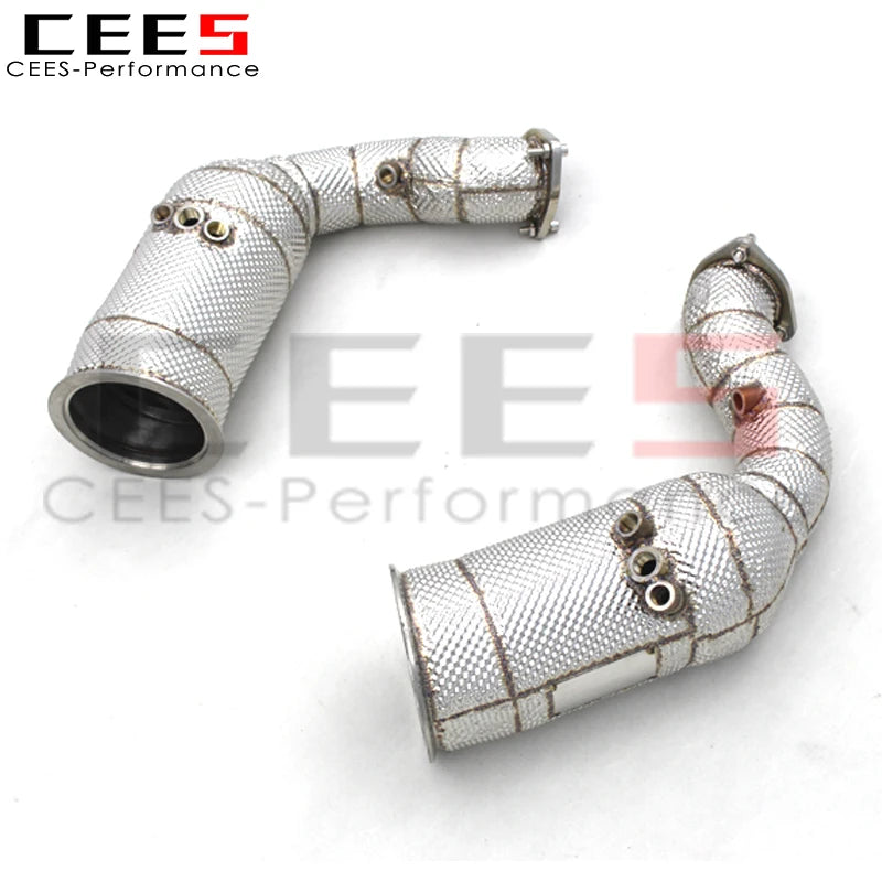 CEES Exhaust Downpipe For Audi RSQ8 4.0T 2022-2023 with catalyst High flow catted downpipe  Exhaust System