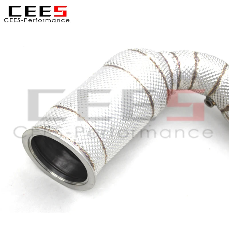 CEES Exhaust Downpipe For Audi RSQ8 4.0T 2022-2023 with catalyst High flow catted downpipe  Exhaust System