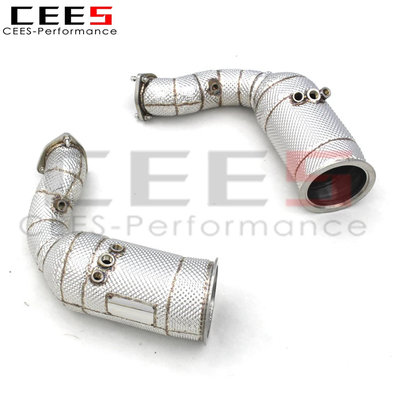 CEES Exhaust Downpipe For Audi RSQ8 4.0T 2022-2023 with catalyst High flow catted downpipe  Exhaust System