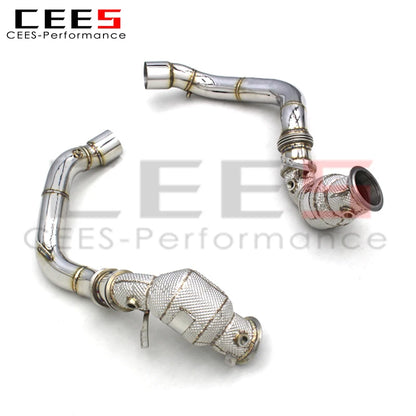 CEES Exhaust Downpipe For BMW M8 4.4TT V8 2019-2023 High flow catted downpipe Exhaust Pipe Downpipe