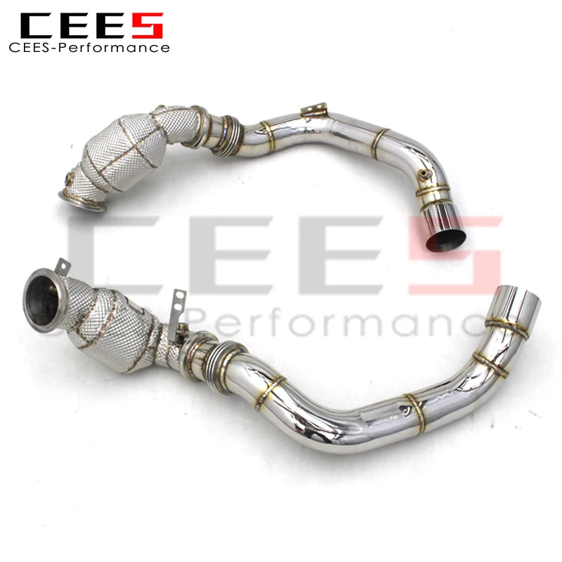 CEES Exhaust Downpipe For BMW M8 4.4TT V8 2019-2023 High flow catted downpipe Exhaust Pipe Downpipe