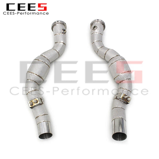 CEES Exhaust Downpipe For Maserati Ghibli 3.0T 2014-2023 with catalyst High flow catted downpipe Exhaust Pipe