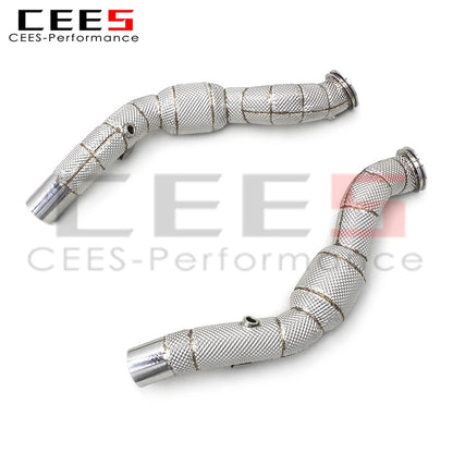 CEES Exhaust Downpipe For Maserati Ghibli 3.0T 2014-2023 with catalyst High flow catted downpipe Exhaust Pipe