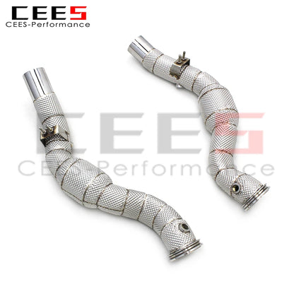 CEES Exhaust Downpipe For Maserati Ghibli 3.0T 2014-2023 with catalyst High flow catted downpipe Exhaust Pipe