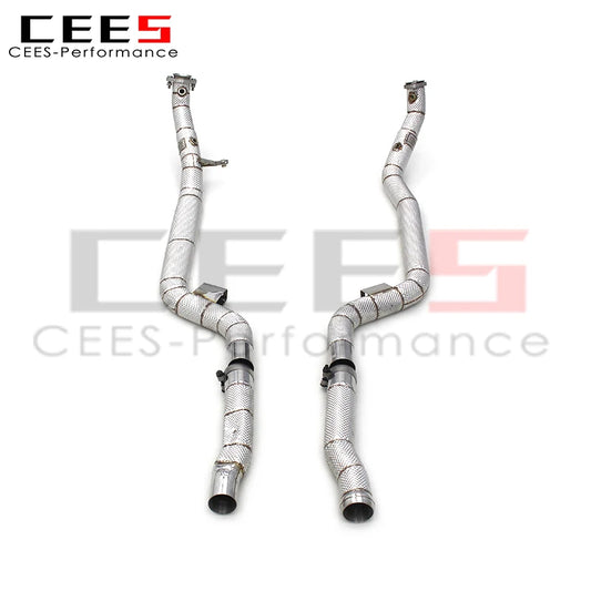 CEES Exhaust Downpipe For Mercedes-Benz E63 AMG W212 2007-2016 without catalyst Catless downpipe Catalytic converter