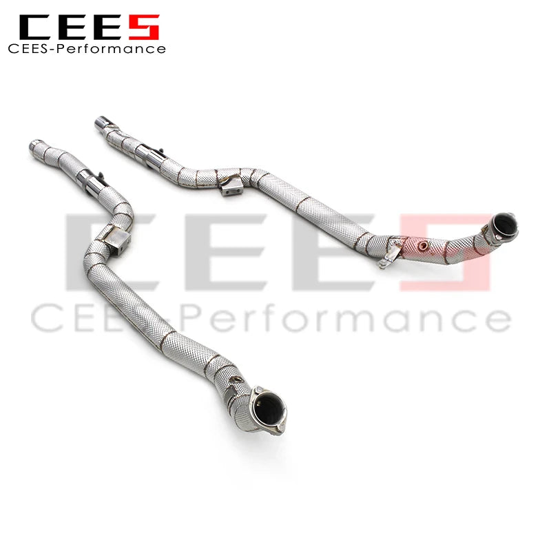 CEES Exhaust Downpipe For Mercedes-Benz E63 AMG W212 2007-2016 without catalyst Catless downpipe Catalytic converter