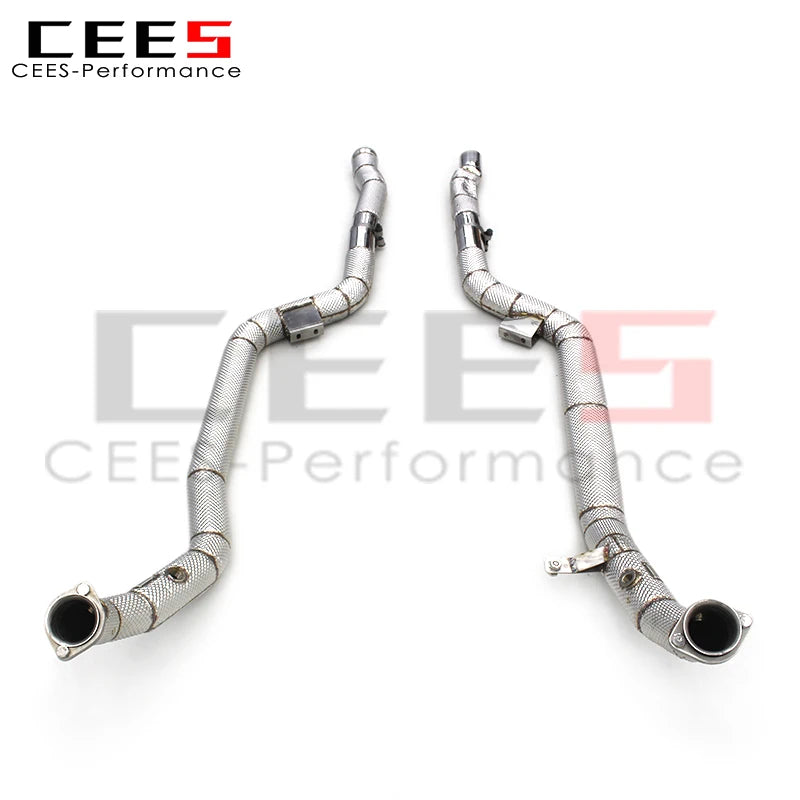 CEES Exhaust Downpipe For Mercedes-Benz E63 AMG W212 2007-2016 without catalyst Catless downpipe Catalytic converter