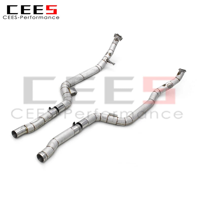 CEES Exhaust Downpipe For Mercedes-Benz E63 AMG W212 2007-2016 without catalyst Catless downpipe Catalytic converter