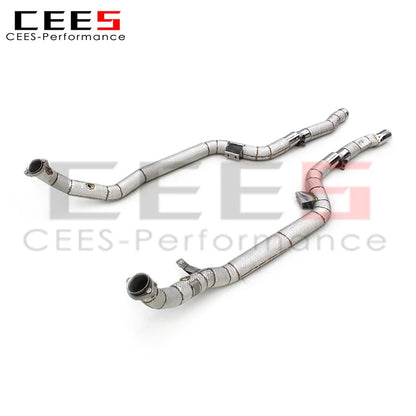 CEES Exhaust Downpipe For Mercedes-Benz E63 AMG W212 2007-2016 without catalyst Catless downpipe Catalytic converter