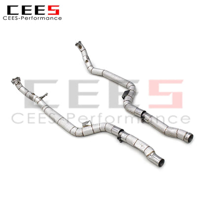 CEES Exhaust Downpipe For Mercedes-Benz E63 AMG W212 2007-2016 without catalyst Catless downpipe Catalytic converter