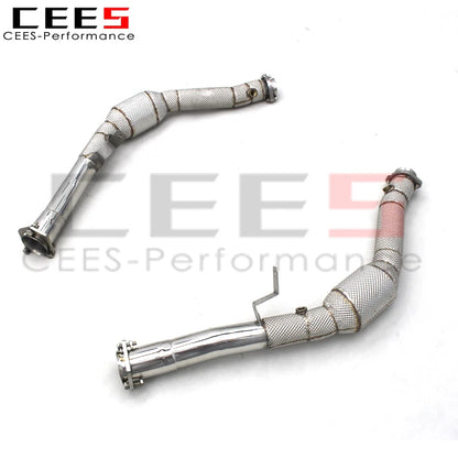 CEES Exhaust Downpipe For Mercedes-Benz G63 AMG 2013-2019 with catalyst High flow catted downpipe Exhaust Pipe