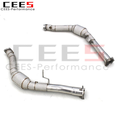 CEES Exhaust Downpipe For Mercedes-Benz G63 AMG 2013-2019 with catalyst High flow catted downpipe Exhaust Pipe