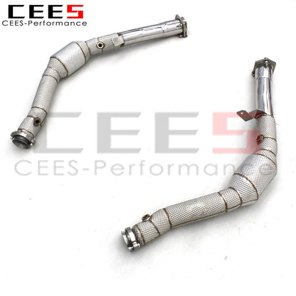 CEES Exhaust Downpipe For Mercedes-Benz G63 AMG 2013-2019 with catalyst High flow catted downpipe Exhaust Pipe