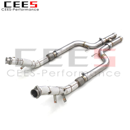 CEES Exhaust Downpipe For Mercedes Benz S550 2012-2023 without catalyst Catless downpipe Catalytic converter