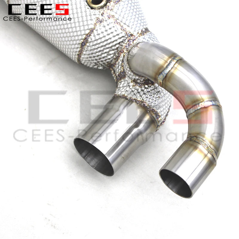 CEES  Exhaust Downpipe For Porsche 911 991/991.2 Carrera 3.0 2011+ Stainless Steel Downpipe 100 200 300 400 Cell Cats