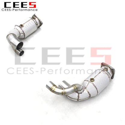 CEES  Exhaust Downpipe For Porsche 911 991/991.2 Carrera 3.0 2011+ Stainless Steel Downpipe 100 200 300 400 Cell Cats