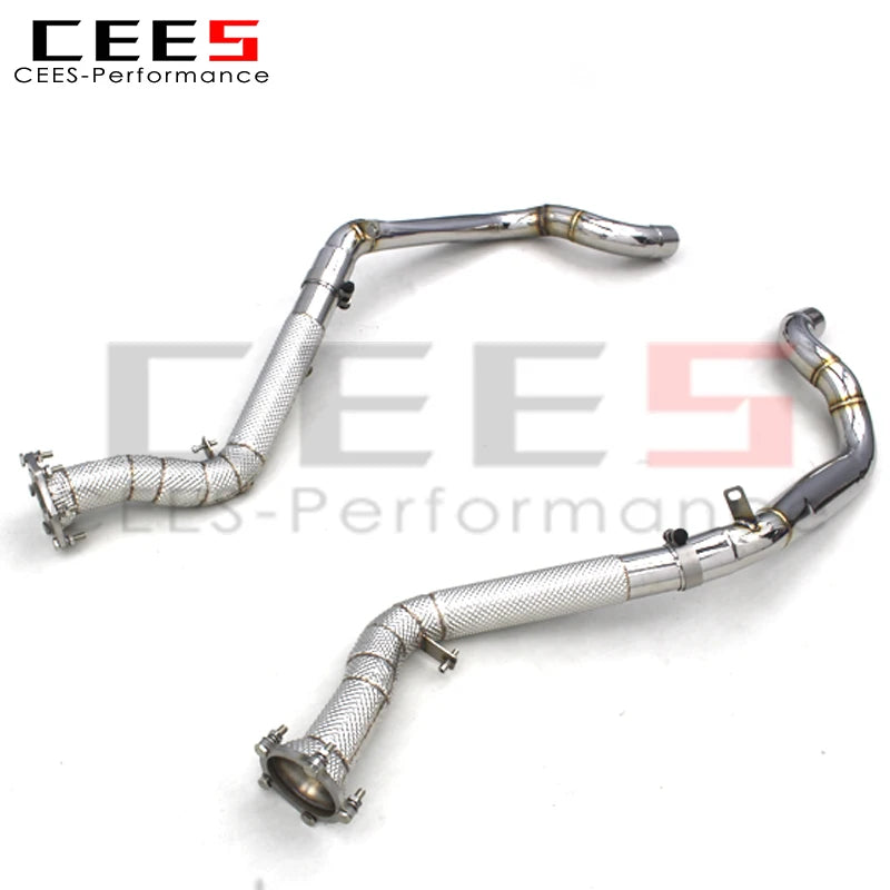 CEES Exhaust Downpipe For Porsche Panamera 970 3.6 4.8 2009-2016 Catalytic converter without catalyst Catless downpipe