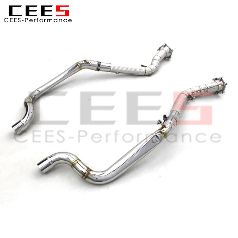 CEES Exhaust Downpipe For Porsche Panamera 970 3.6 4.8 2009-2016 Catalytic converter without catalyst Catless downpipe