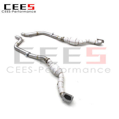 CEES Exhaust Downpipe with catalyst For Dodge Challenger 3.6L 2015-2023 Racing Stainless Steel Exhaust Pipe Car Exhaust System