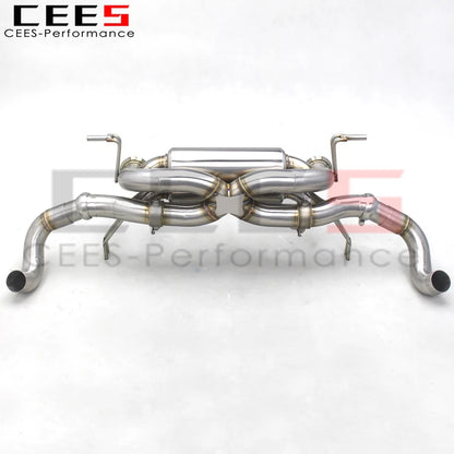 CEES Exhaust Pipe With Vacuum Valve For Audi R8 V10 5.2 2008-2016 Escape Stainless Steel Exhaust Muffler Racing Catback System