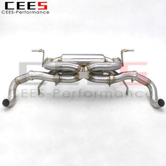 CEES Exhaust Pipe With Vacuum Valve For Audi R8 V10 5.2 2008-2016 Escape Stainless Steel Exhaust Muffler Racing Catback System