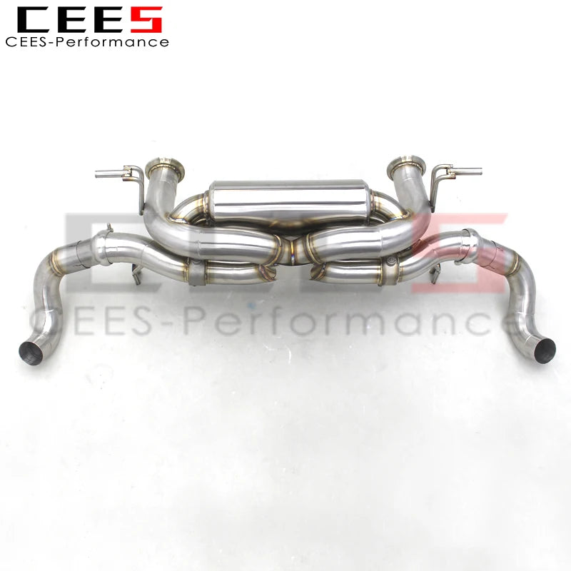 CEES Exhaust Pipe With Vacuum Valve For Audi R8 V10 5.2 2008-2016 Escape Stainless Steel Exhaust Muffler Racing Catback System